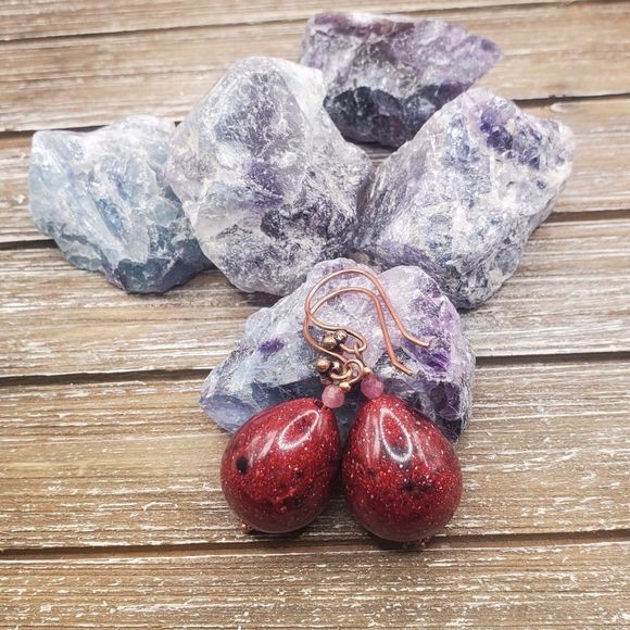 Persephone's Daughter Jewelry - Vintage Lucite Pomegranate Drop Earrings